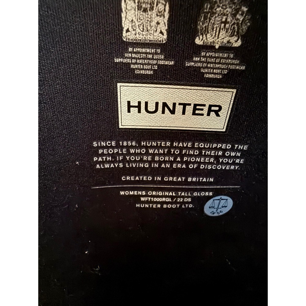 Hunter Rain Boots Womens Size 10 Blue Rubber Knee High Tall Gloss WFT1000RGL - Picture 6 of 10